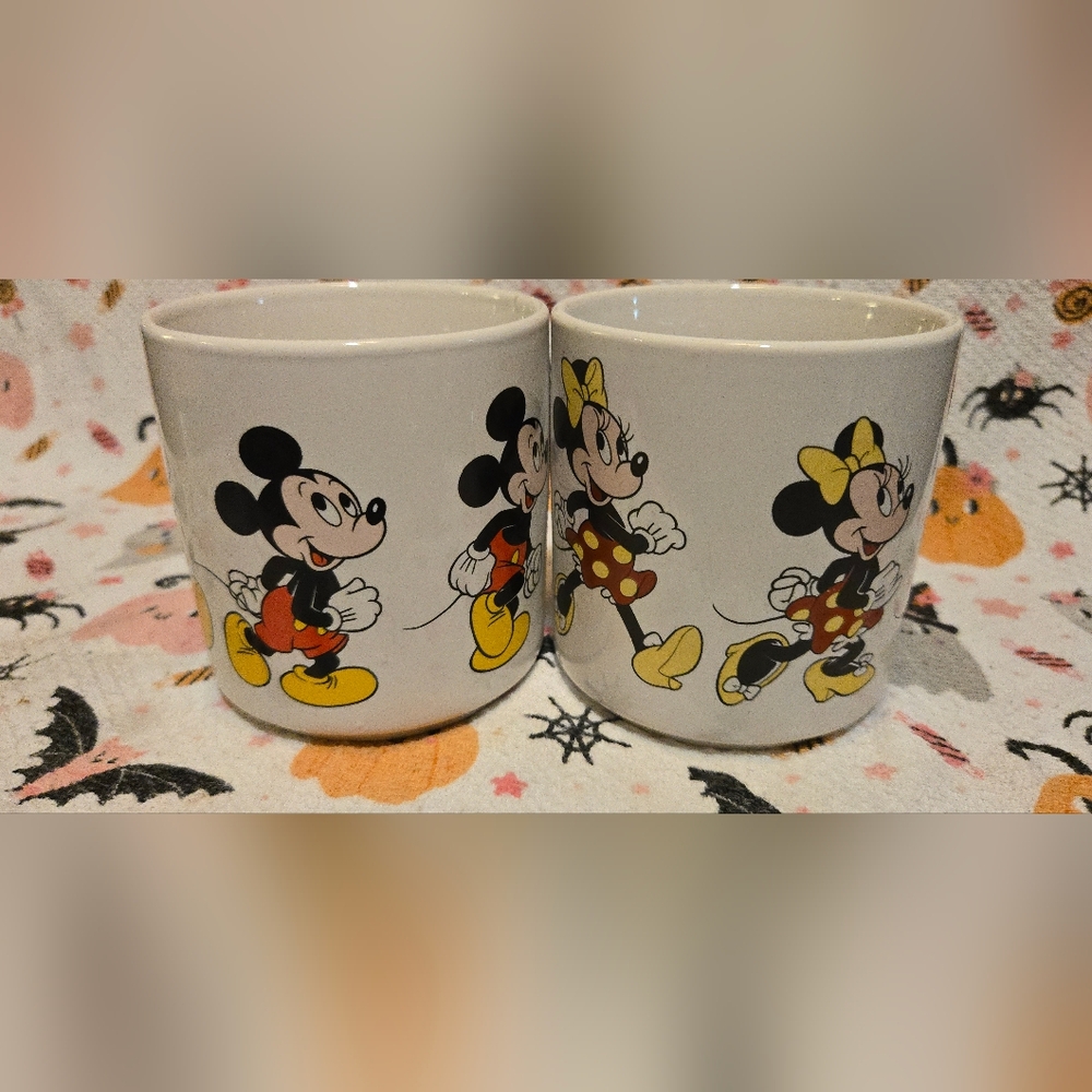 Vintage Disney Mickey and Minnie Mouse Mugs